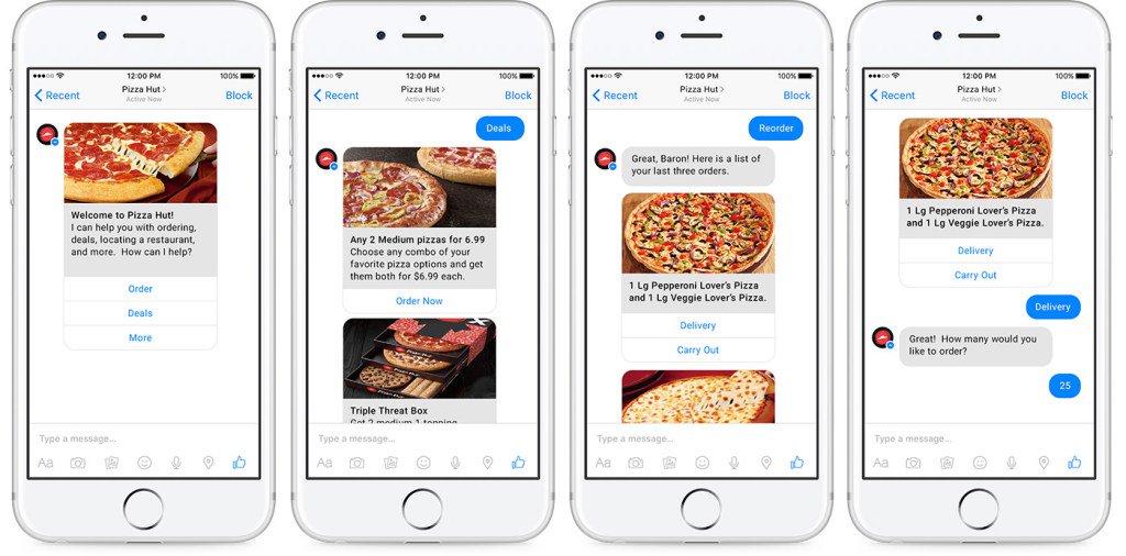 Pizza Hut lance son chatbot sur Facebook et Twitter. siecledigital.fr/2016/07/13/piz…