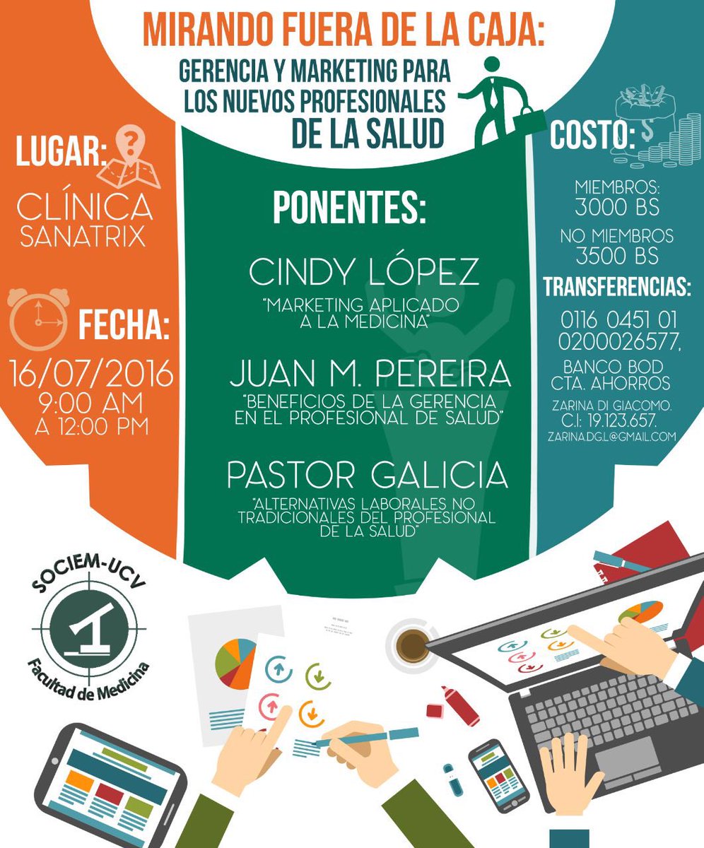 zarillama's tweet photo. ¡Este sábado 16 de 9:00Am a 12:00pm SOCIEM-UCV trae el taller de marketing para profesionales de la salud! @quasiMD https://t.co/MXffBYZbIA