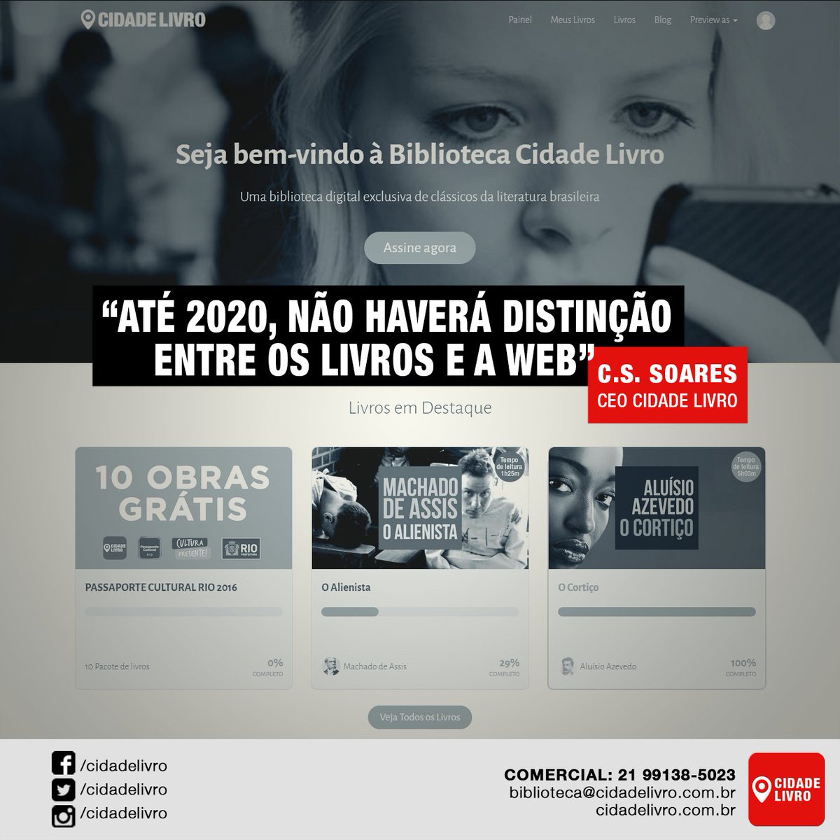 cidadelivro's tweet photo. A Biblioteca Digital Cidade Livro estreia este mês. Siga @cidadelivro e saiba primeiro as novidades. https://t.co/pt5e8AtN8d