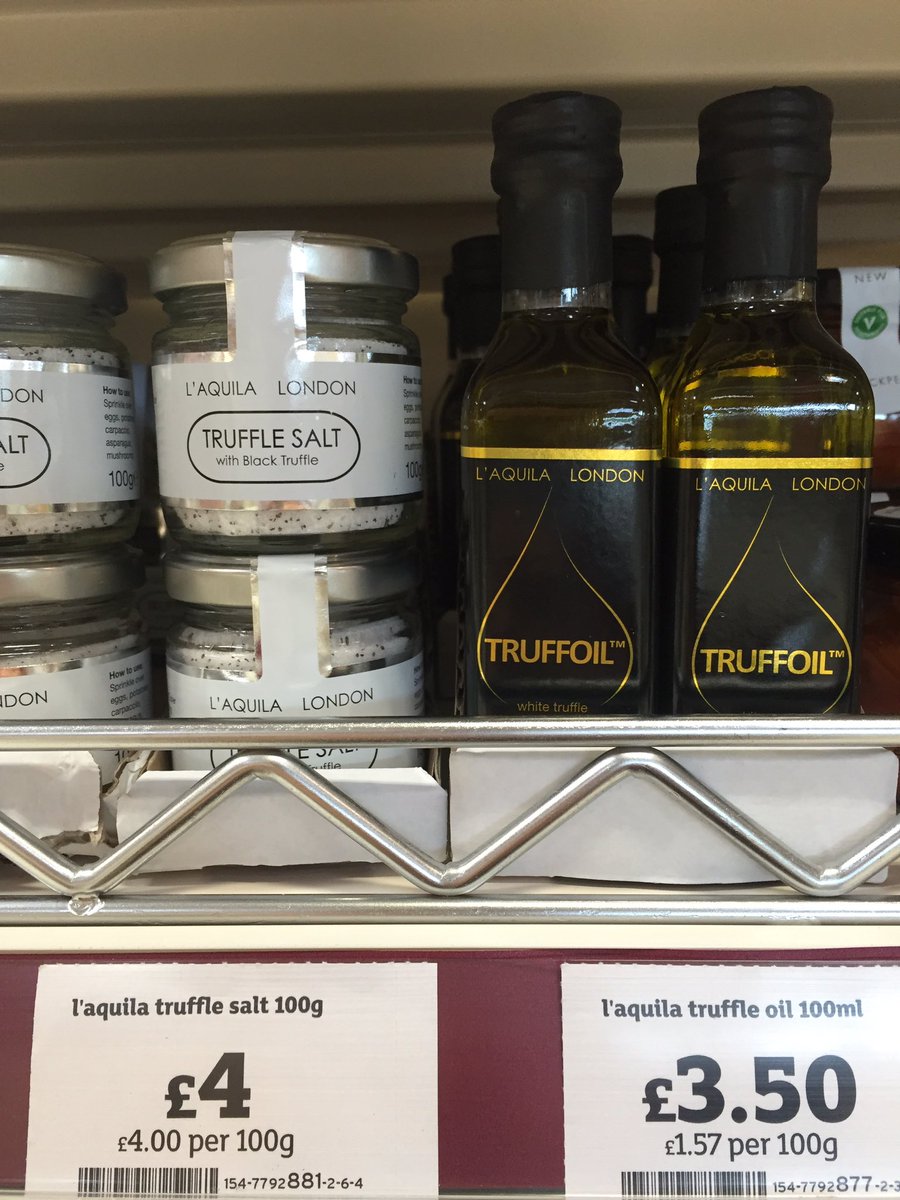 kelso_team's tweet photo. New in store this week, L'Aquila Truffle Oil and Black Truffle Salt #sainsburyskelso https://t.co/g9BieY6USj