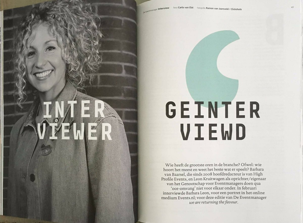 Events_NL's tweet photo. Onze hoofdredactrice @BuroBarcode werd onlangs geïnterviewd door @GvEventmanagers #InterviewerGeinterviewd https://t.co/Yqk4EaQiCW
