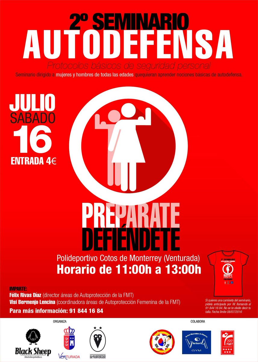 GymVictoria's tweet photo. Prepárate, defiéndete. II Seminario de Autodefensa este sábado en Venturada (Madrid). ¡Apúntate ya! #Autodefensa https://t.co/kqDgKJWU3P