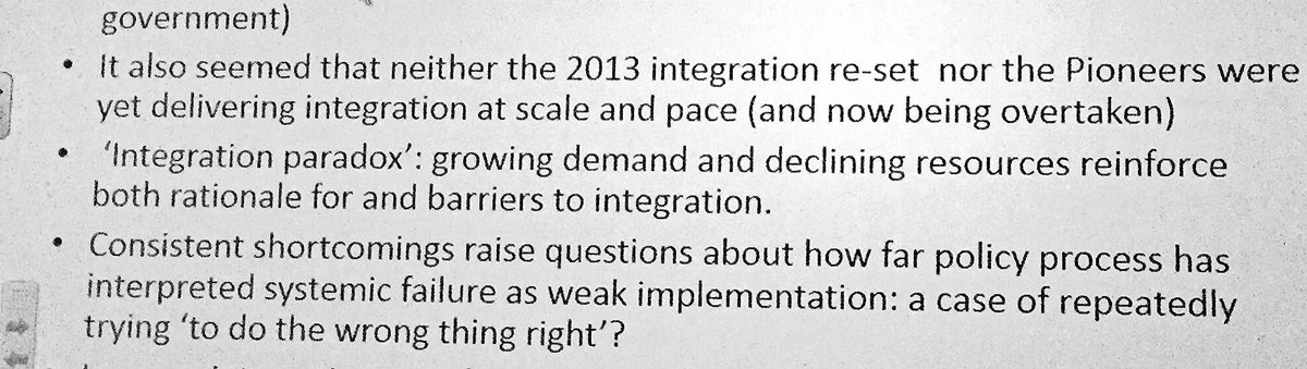 #hsruk16 Gerald wistow nails the integration paradox! Being lived every day in front line services