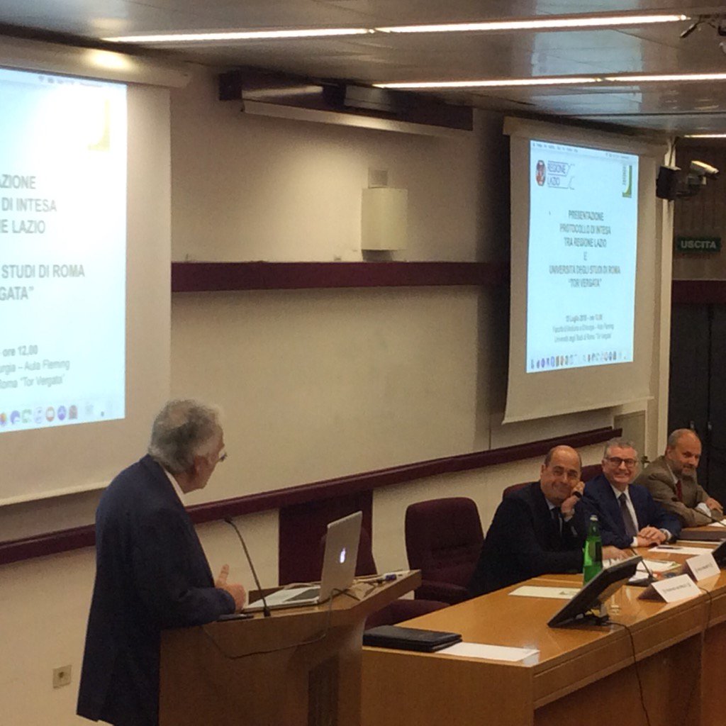 Notizieincampus's tweet photo. Enrico #Garaci già rettore #unitorvergata ricorda la storia del #PTV fino al nuovo protocollo @RegioneLazio di oggi https://t.co/zhPqSTB0g3