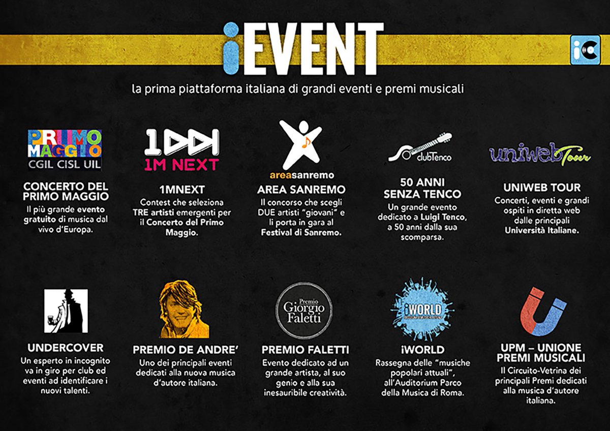 mariagiorgiavit's tweet photo. .@icompanymusic lancia #iEvent, piattaforma che raccoglie eventi, concorsi, premi musicali > https://t.co/nbk2yVhOK1 https://t.co/ihB9EnLyDR