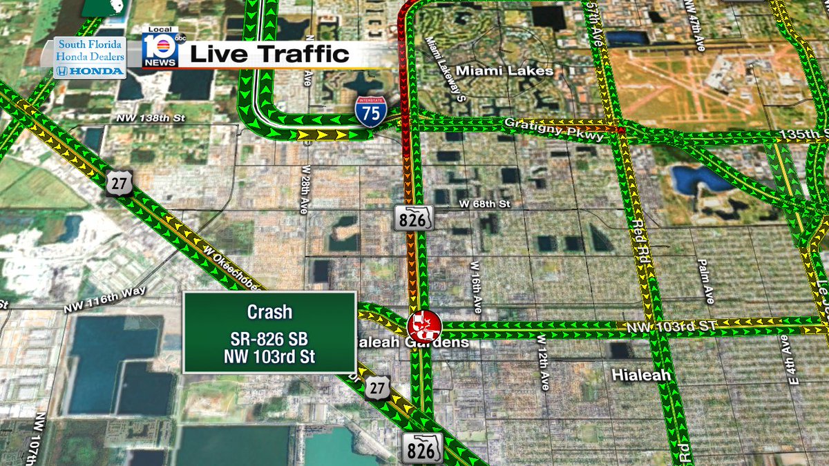 Crash on SR-826 SB & NW 103rd St #TRAFFIC #MIAMI https://t.co/VTYCGru67K