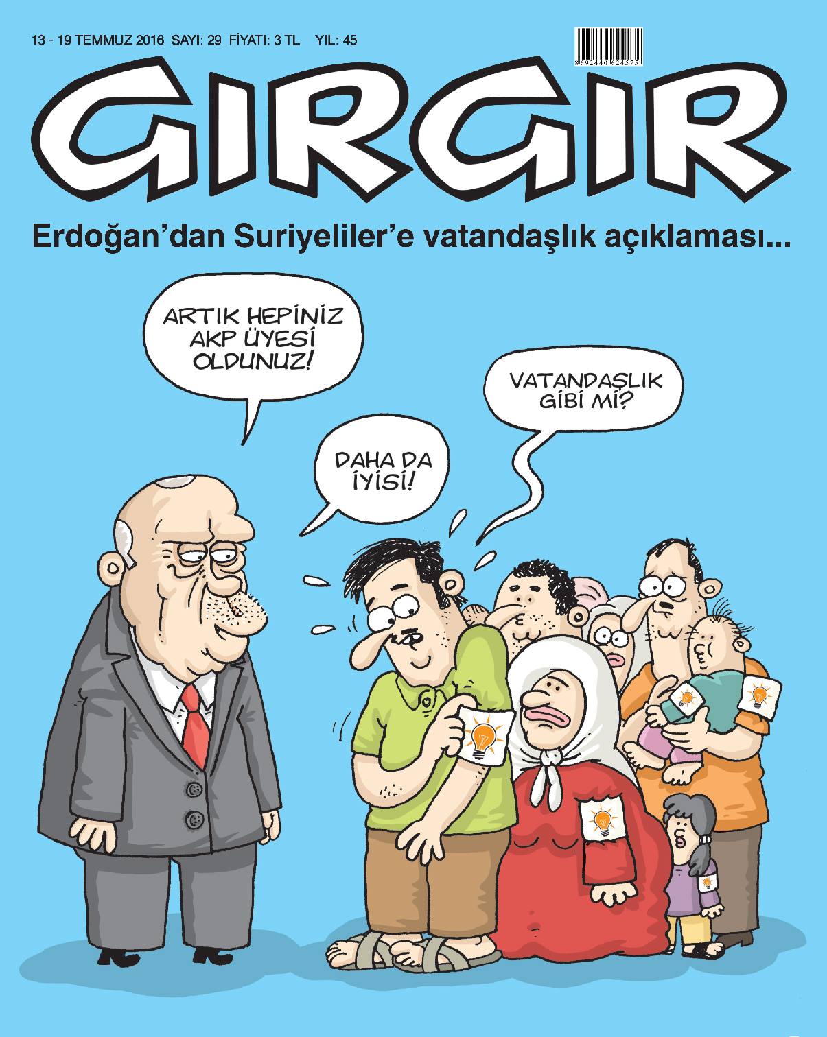 Gırgır Dergisi – 13-19 Temmuz 2016 Kapağı #mizah #komik #karikatür