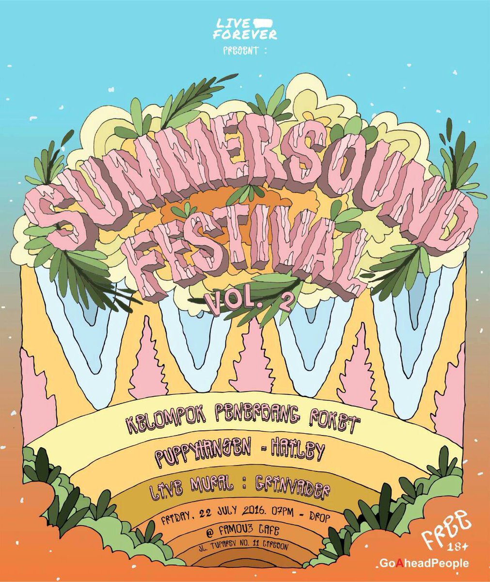 Cireboncult's tweet photo. SUMMERSOUND FESTIVAL Vol.2 feat: @PenerbangRoket @Puppyhansen11 @haileytheband | 22/7/16 | At @famouzcafe | FREE 18+ https://t.co/KXDqEF5NRQ