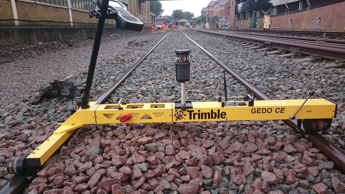 Construction tamping with <a href="/TrimbleNews/">Trimble Geospatial</a> Gedo Vorsys #trimblerail