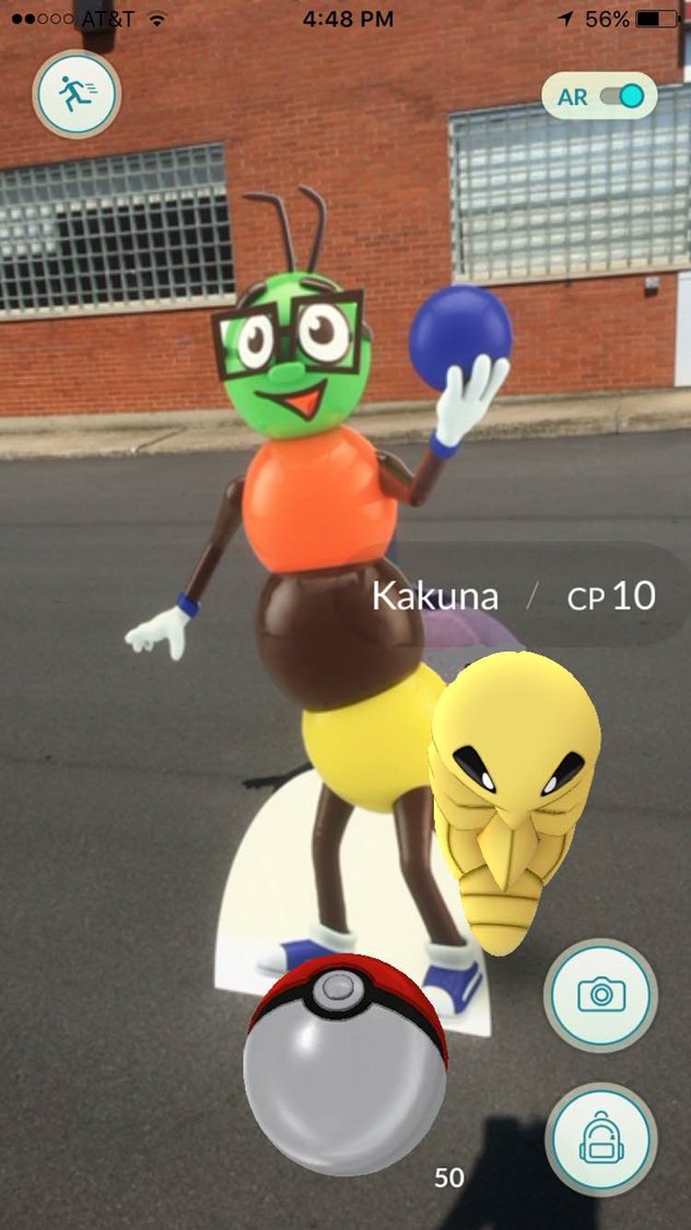 Sixlets's tweet image. Look what our caterpillar caught right outside of our offices in Buffalo, NY! #Relatives #PokemonGO #Sixlets