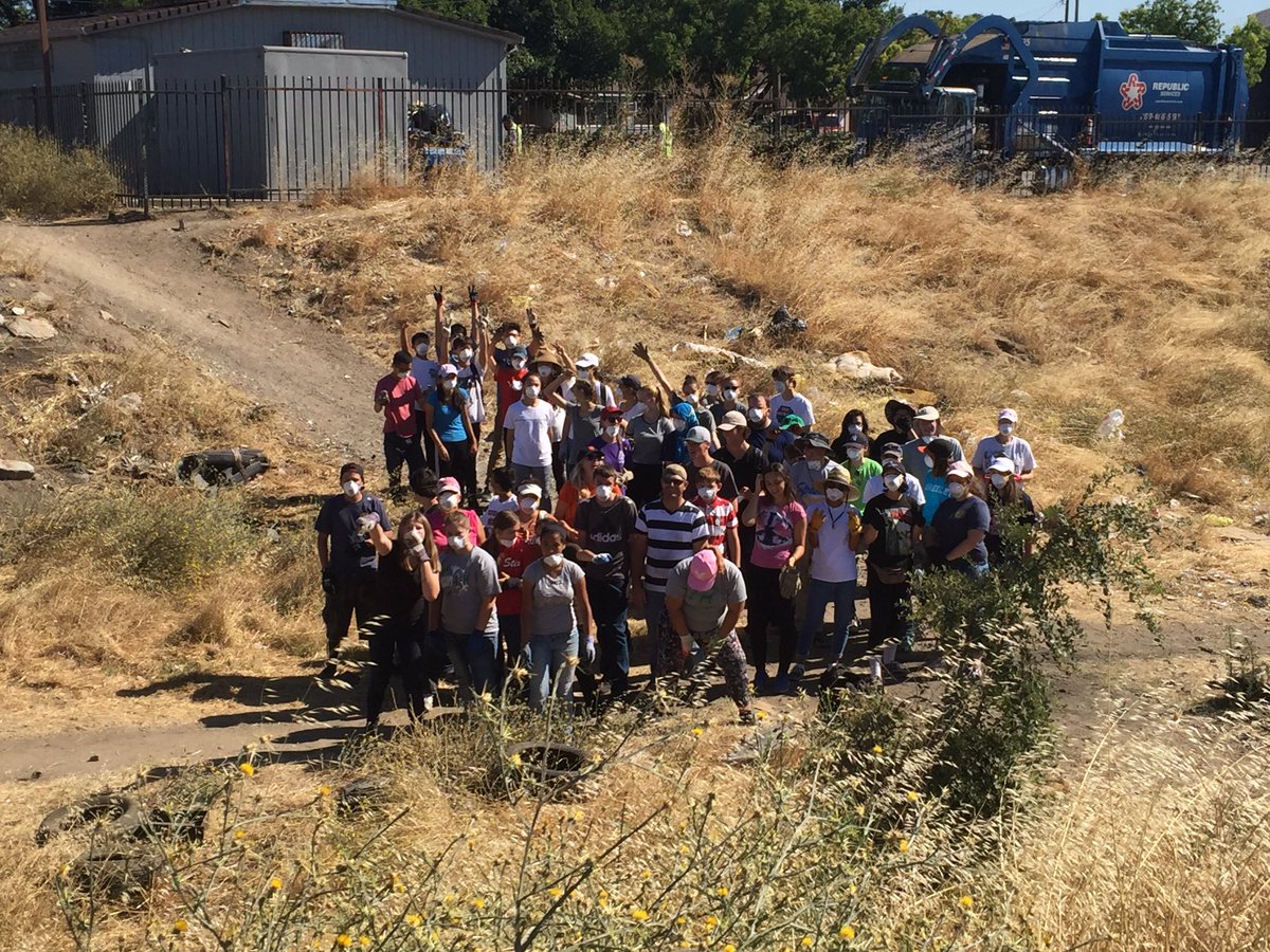 SSPStockton's tweet photo. SSP Stockton volunteers spent the morning cleaning up the Morman Slough! #AdventureWednesday https://t.co/wAUwqGMBY7