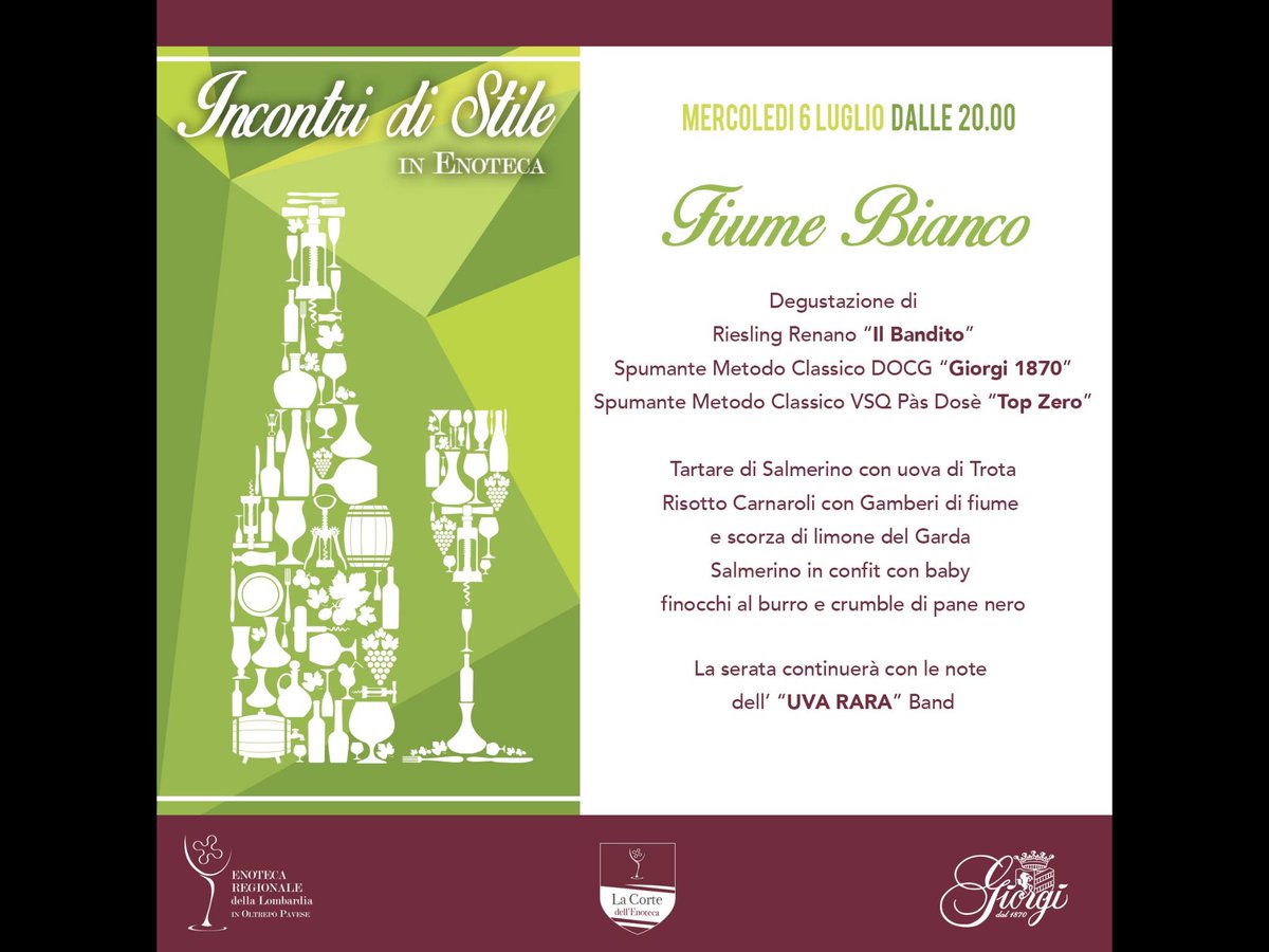 GiorgiWines's tweet photo. Bollicine d'Oltrepo,
Vi aspettiamo il 22 Luglio  @vinoltrepo #wineprestige #lombardia #winelover https://t.co/ZdRbksAOyK