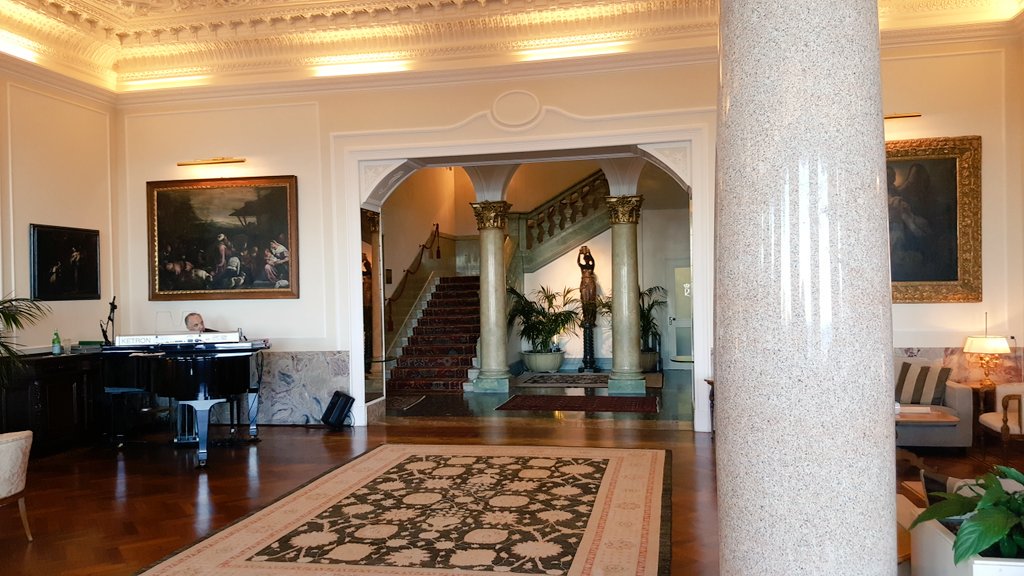 So spacious beautiful marble and elaborate ceilings, an elegant dame.  <a href="/RoyalSanremo/">Royal Hotel Sanremo</a> <a href="/LeadingHotels/">Leading Hotels</a> #FairlaneYachts