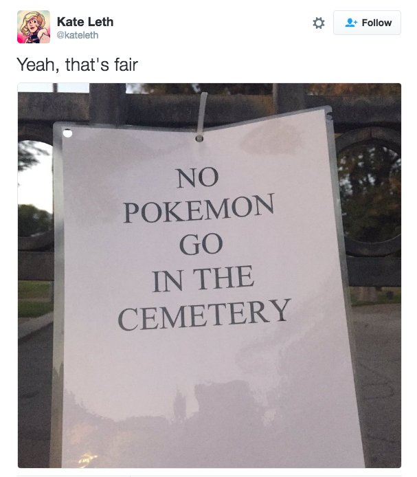 BuzzFeed's tweet image. Pokémon Go is literally taking players to people’s graves and it’s insane bzfd.it/29Y92vV