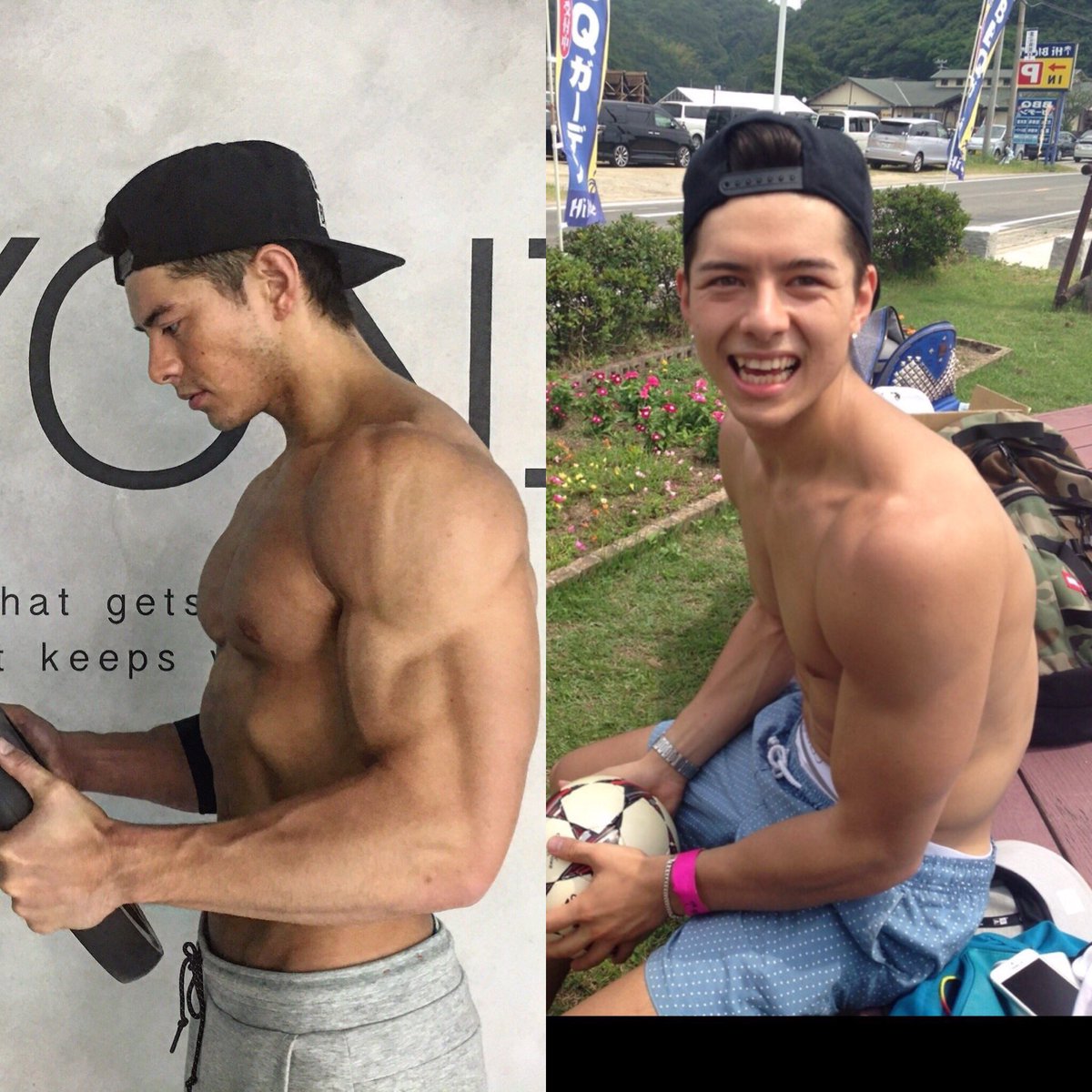 בטוויטר こんなイケメンでこんな体だったらな エドさんの三角すごすぎて ヤグビーのパッドしてるみたい 今は上腕三頭筋と大胸筋の 筋肉痛が快感です