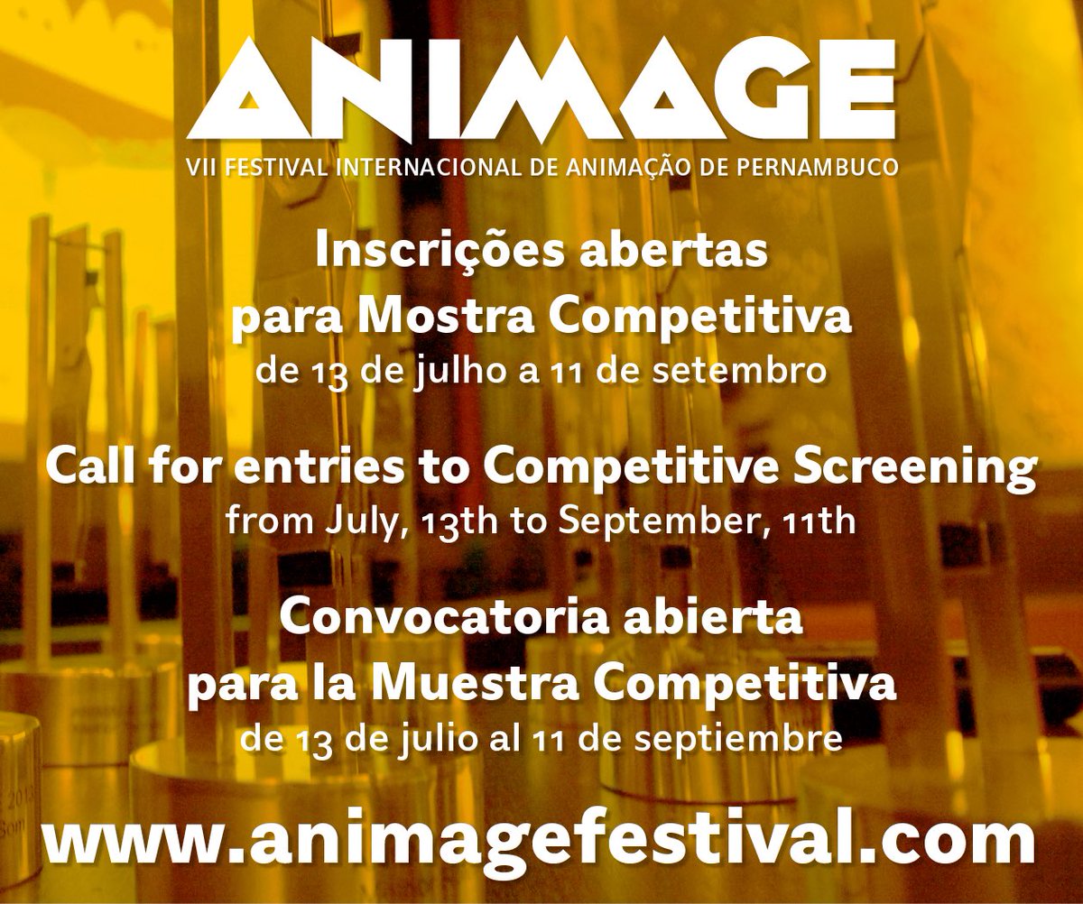 animagefestival's tweet photo. Inscrições abertas para a Mostra Competitiva do Animage 2016! Inscreva-se em nosso site.
#animage2016 🎥 https://t.co/fMOGURJ9vv