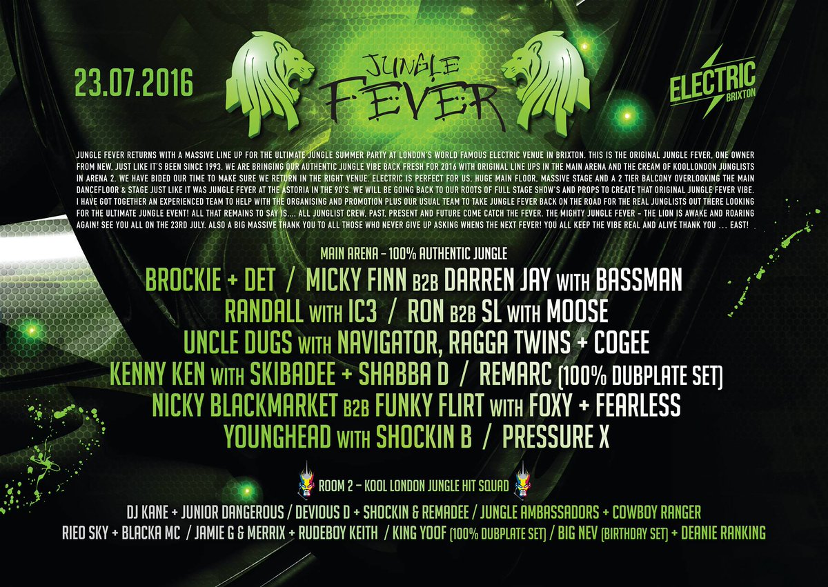 Catch Younghead &amp; <a href="/ShockinB/">ShockinB mc/dj ♉</a> at <a href="/OriginalFever93/">Jungle Fever</a> <a href="/electricbrixton/">Electric Brixton</a> next Sat 23rd July
Tickets deftickets.co.uk/events/jungle-…
