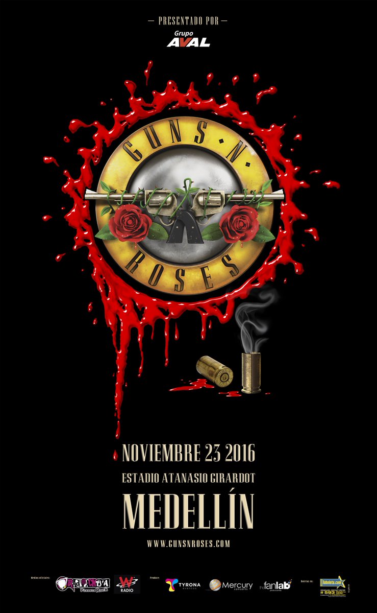 TyronaEventos's tweet photo. El regreso más esperado 2016 ¡Guns N' Roses en Colombia! 23 de noviembre Medellín  #Medellín  #GNRColombia https://t.co/N6jUaSvA0E