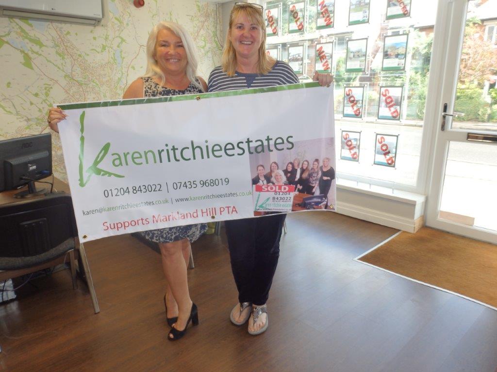 Our lovely banner outside Markland Hill School to show support! Love doing our bit for the community! <a href="/MarklandHill/">Markland Hill School</a>