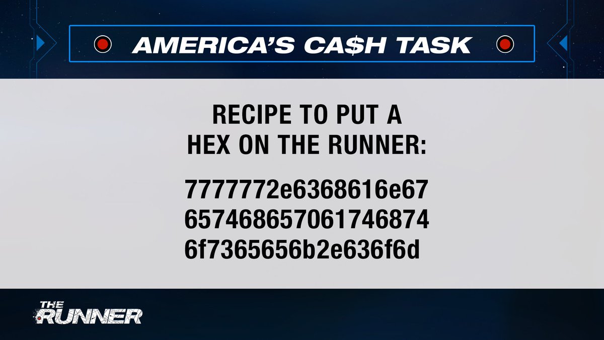 therunnergo90's tweet photo. ACT now - The Chasers need the full phrase in English. Place your answer here: https://t.co/lsrVUi3l1j. #TheRunner https://t.co/dDdlWBY8bn