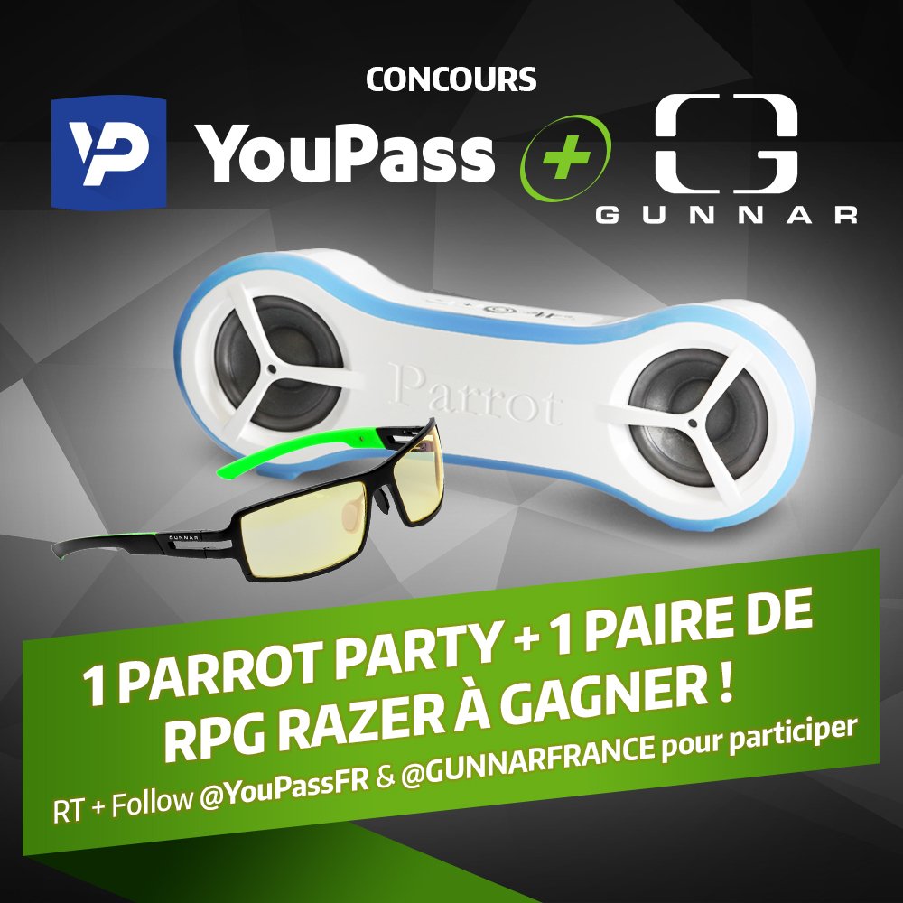 YouPassFR's tweet image. 1 PARROT Party + 1 paire de RPG Razer à gagner

RT + Follow @YouPassFR &amp;amp; @GUNNARFRANCE pour participer 😊

TAS 20/07
