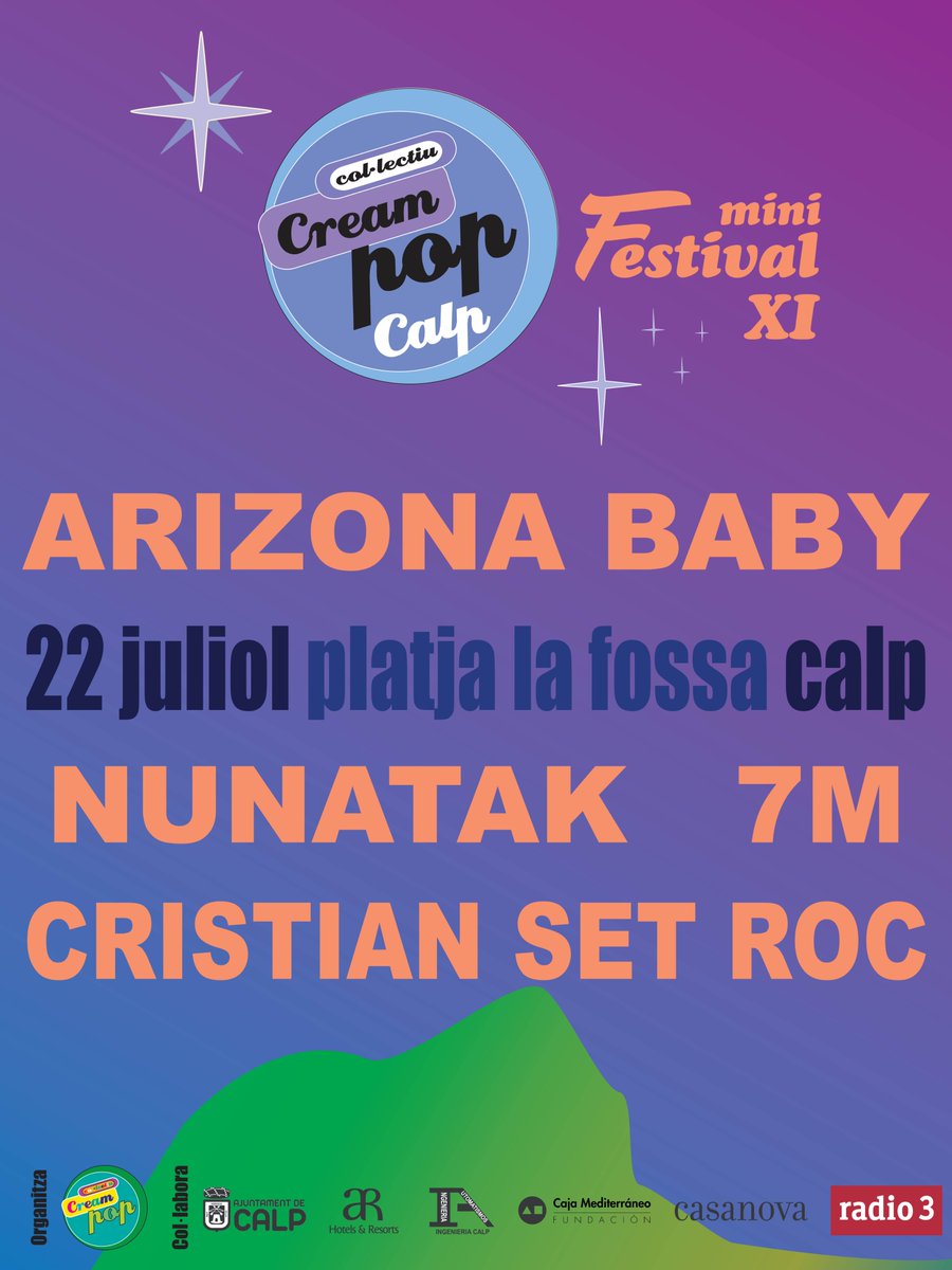 chema rey (@josemarirey) on Twitter photo <a href="/thearizonababy/">ARIZONA BABY</a> estarán el Vier. 22 enel <a href="/creampopcalp/">creampopcalp</a> Festival de Calpe, dentro de su fin de gira #SecretFires <a href="/thearizonababy/">ARIZONA BABY</a> estarán el Vier. 22 enel <a href="/creampopcalp/">creampopcalp</a> Festival de Calpe, dentro de su fin de gira #SecretFires