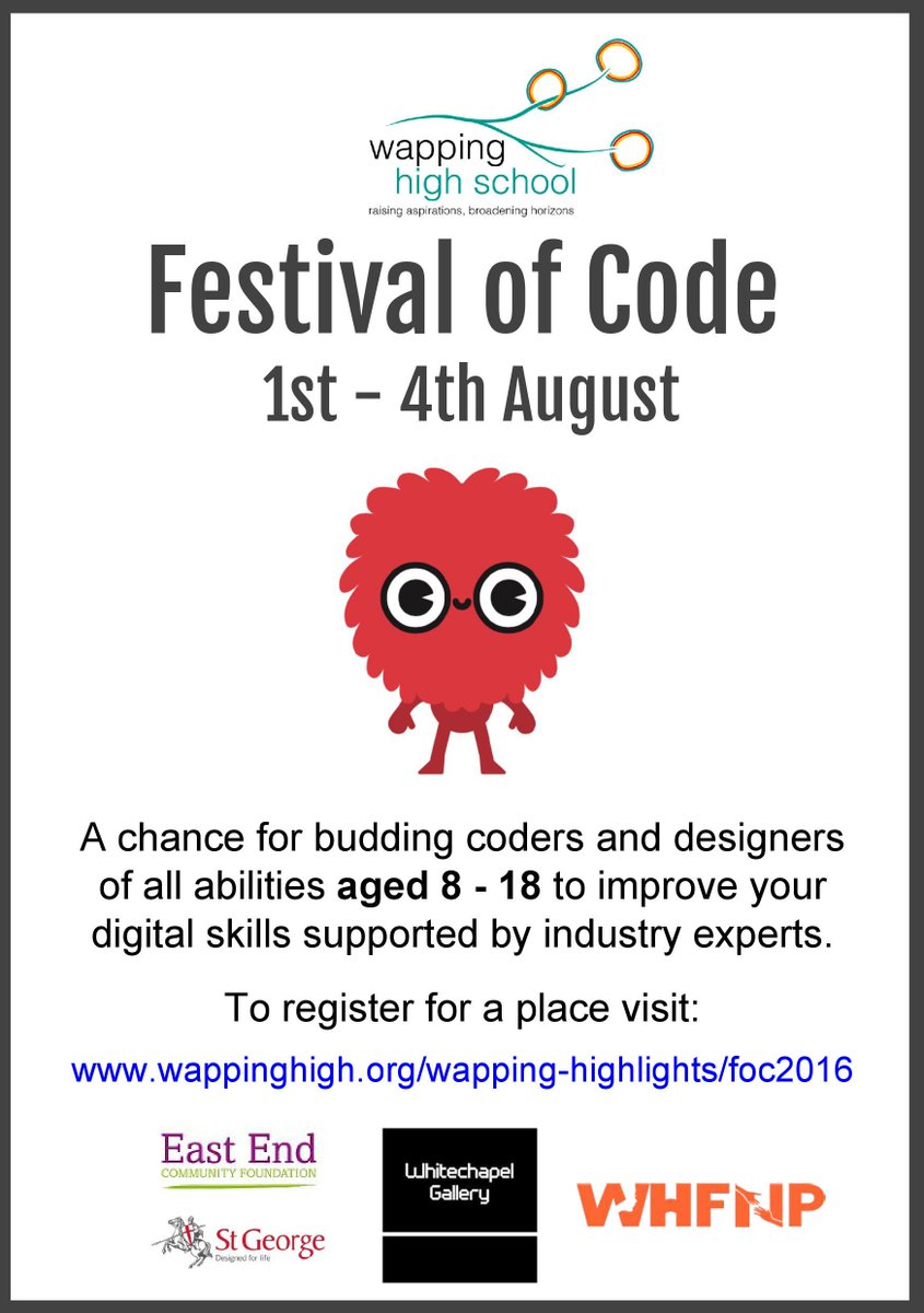 TowerHamletsNow's tweet image. Get into coding this summer in Tower Hamlets with free events #THEnterprise #codeclub #festivalofcode #summer