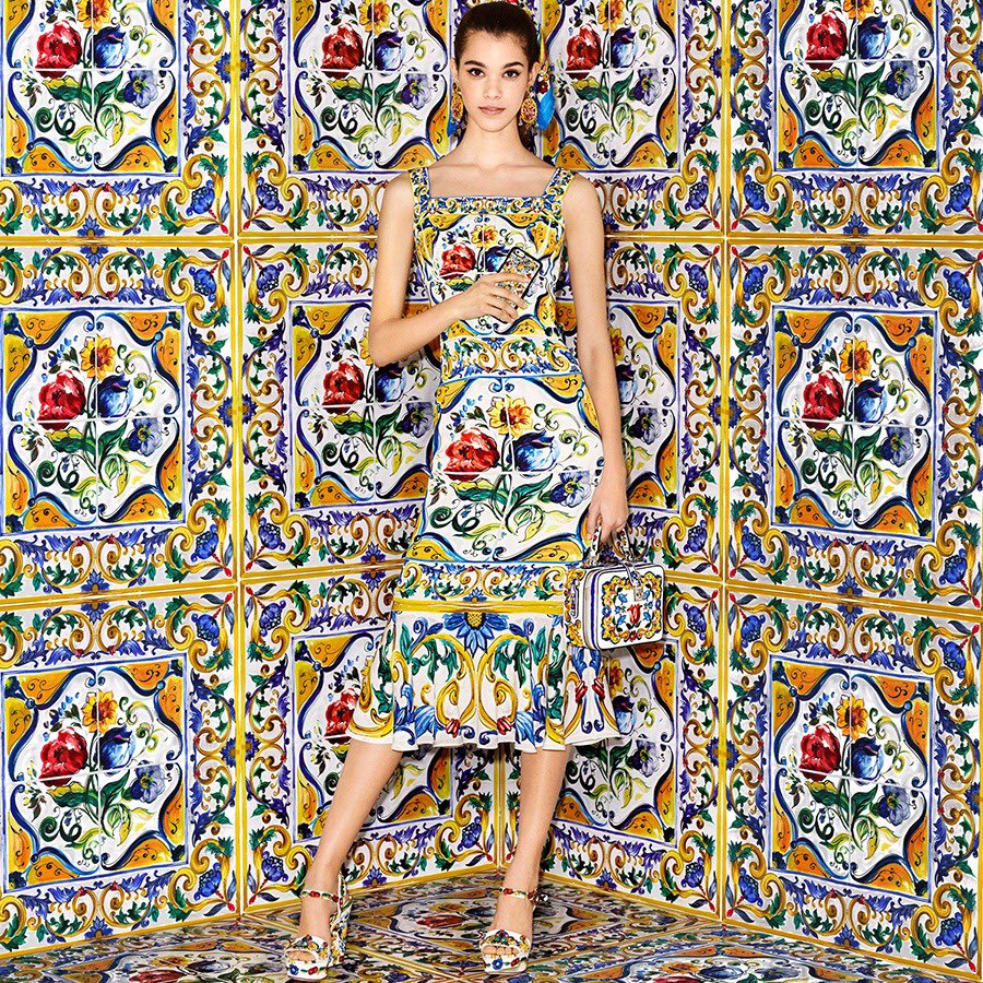 Dolce & Gabbana on X: Majolica print sun dresses will liven up