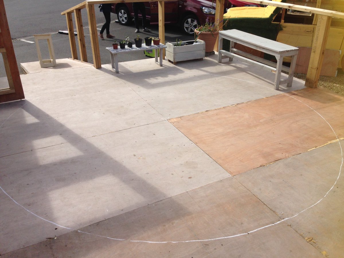 ilanamitchell's tweet photo. This circle represents the shadow (sun above) of a sphere made from all the wooden elements of #protohome, compacted https://t.co/wyPdLTjVDp