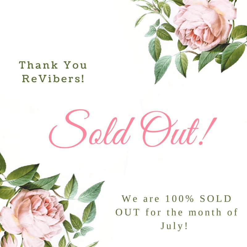 Thank you so much ReVibers! All new subscriptions will count towards August! <3 <3 <3 ReVibeBox.com