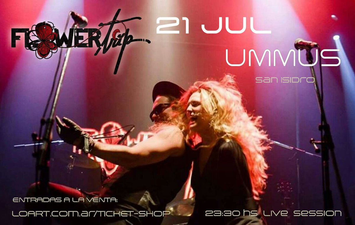 Show <a href="/flowertripOK/">Flowertrip</a> en S Isidro!21/07 23,30h en #Ummus ! Venite!
Entradas en loart.com.ar y q sea #rock !