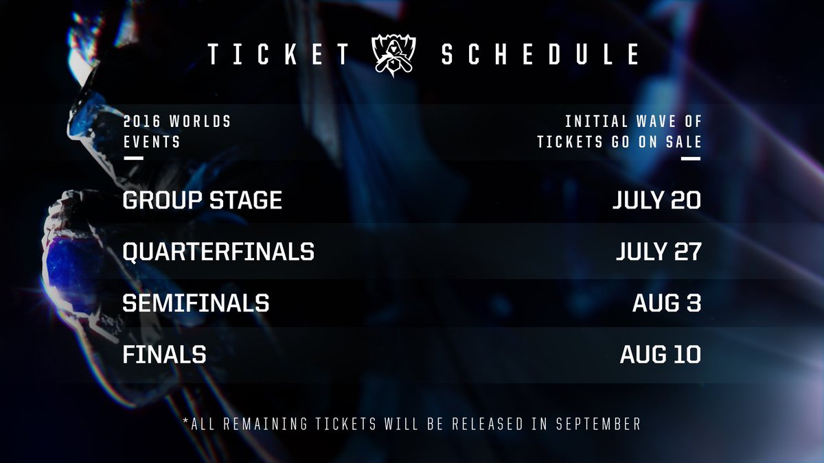 LoL Esports on X: How to get your 2016 World Championship Tickets