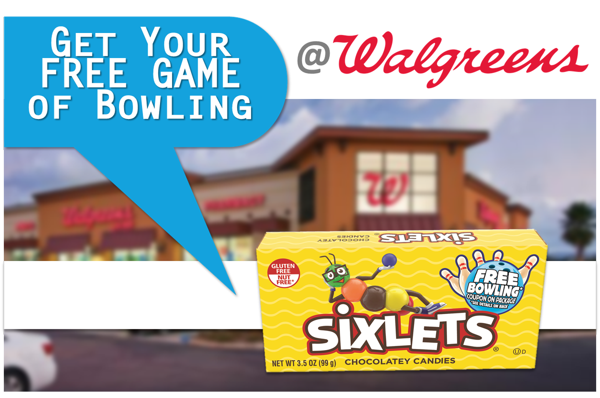 GoBowlingdotcom's tweet image. New @Sixlets Theater Box now available at @Walgreens w/free game of #bowling coupon on package! Pick yours up today!