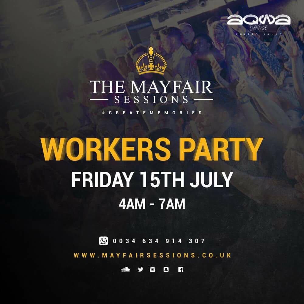 milliemarbella_'s tweet image. @MayfairSessions workers party this Friday @AqwaMist w/ Colin Francis! Free entry all night (workers only) 🍾🔊👏🏼💃🏼😈