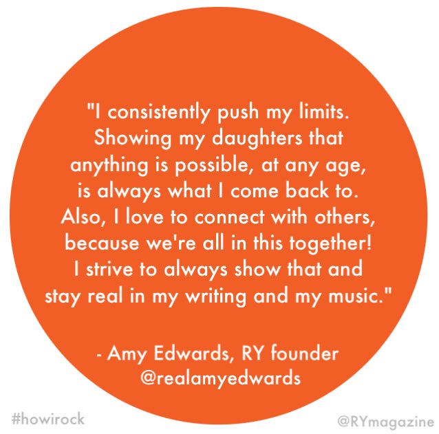 realshowpodcast's tweet photo. Today, it's #howirock from RY's founder @realamyedwards! Tell us how you rock life, too https://t.co/PNf69xj994