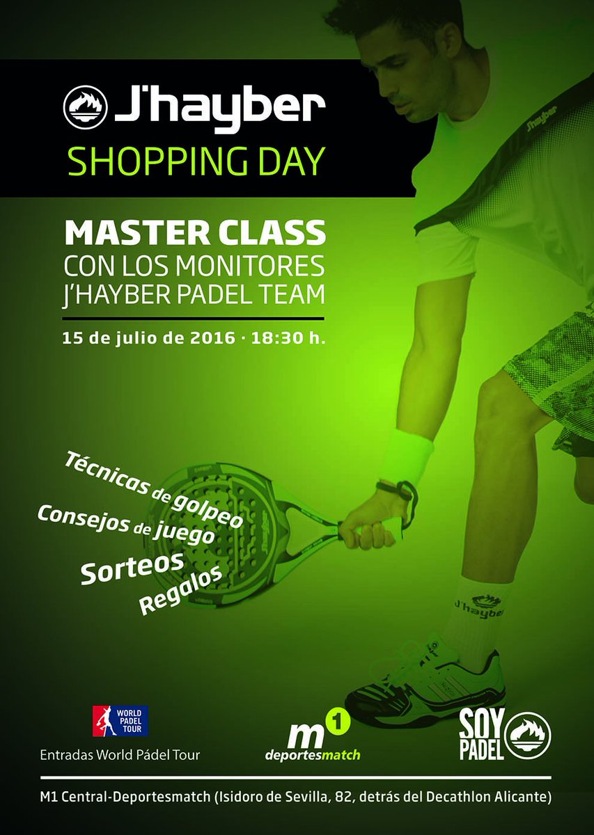 #masterclass #padel  Viernes 15 Julio - 18:30 en <a href="/m1deportesmatch/">deportesmatch.com</a> -Tecnicas de Golpeo - Consejos de Juego - Sorteos