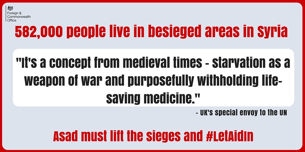 #Asad must #LiftTheSieges and #LetAidIn. #Syria