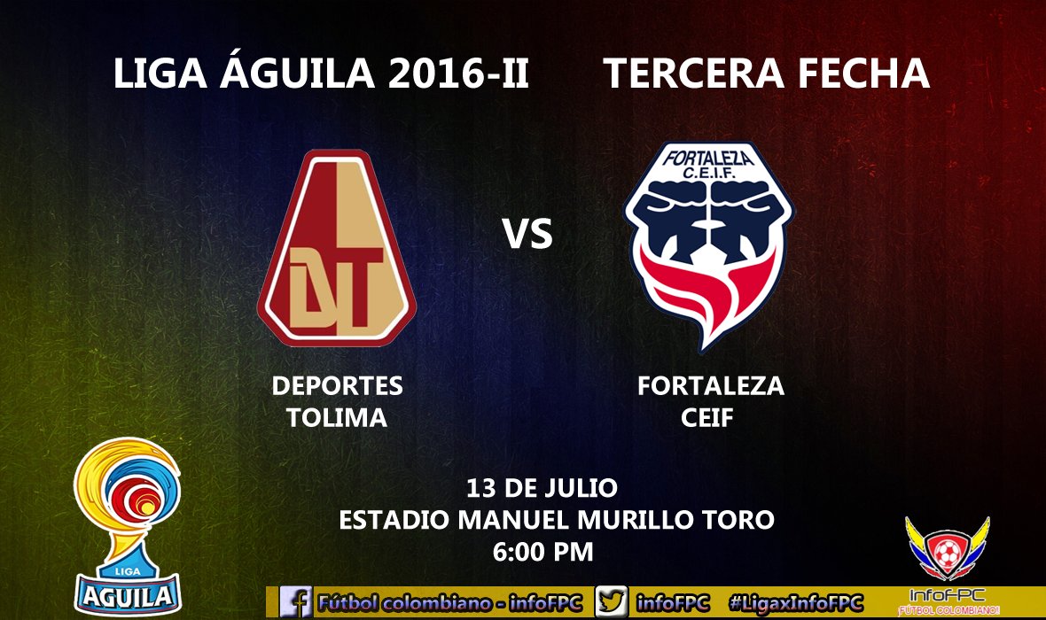 infoFPC's tweet photo. ¡EN INSTANTES!
Tolima vs Fortaleza
Cali vs Equidad
#LigaxInfoFPC #TOLvsFOR #CALvsEQU https://t.co/ppexQkwdBY