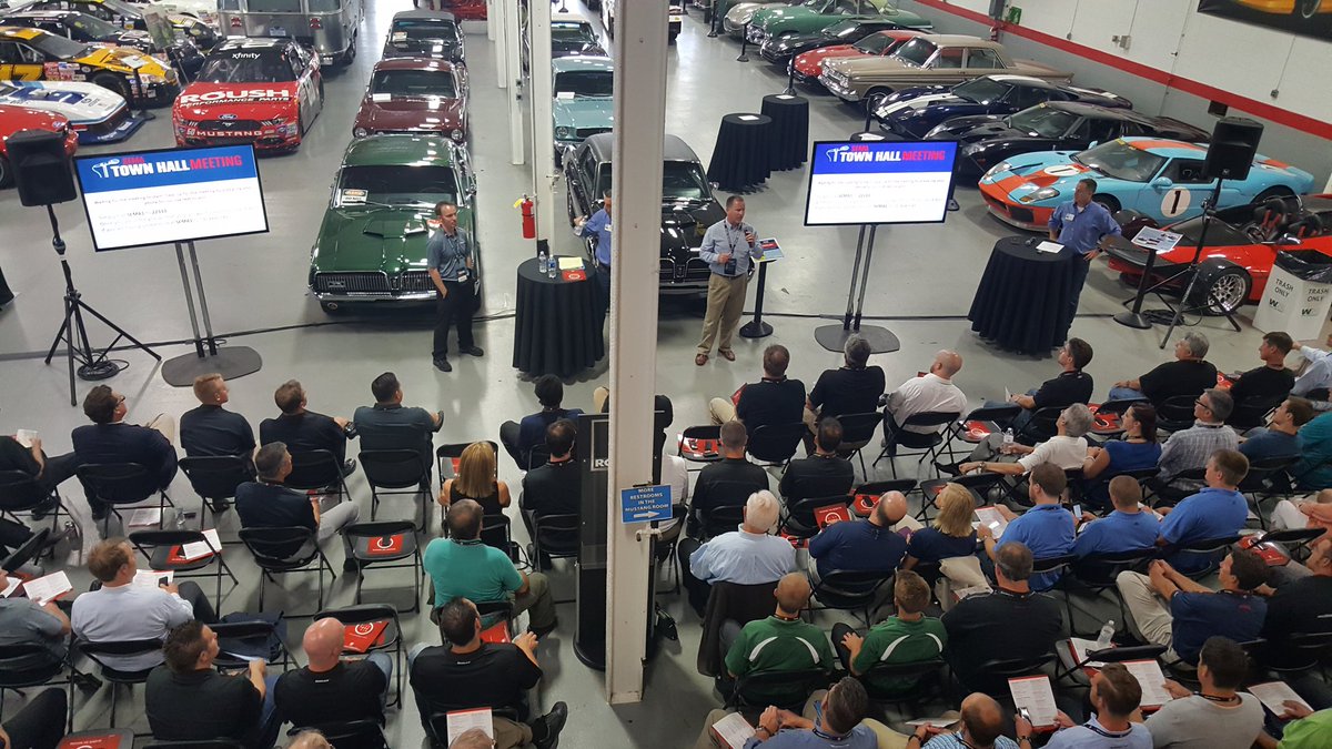 ROUSHPerf's tweet photo. @SEMASHOW town hall meeting at the ROUSH Collection #SEMAShow https://t.co/cOxTAGgpLo