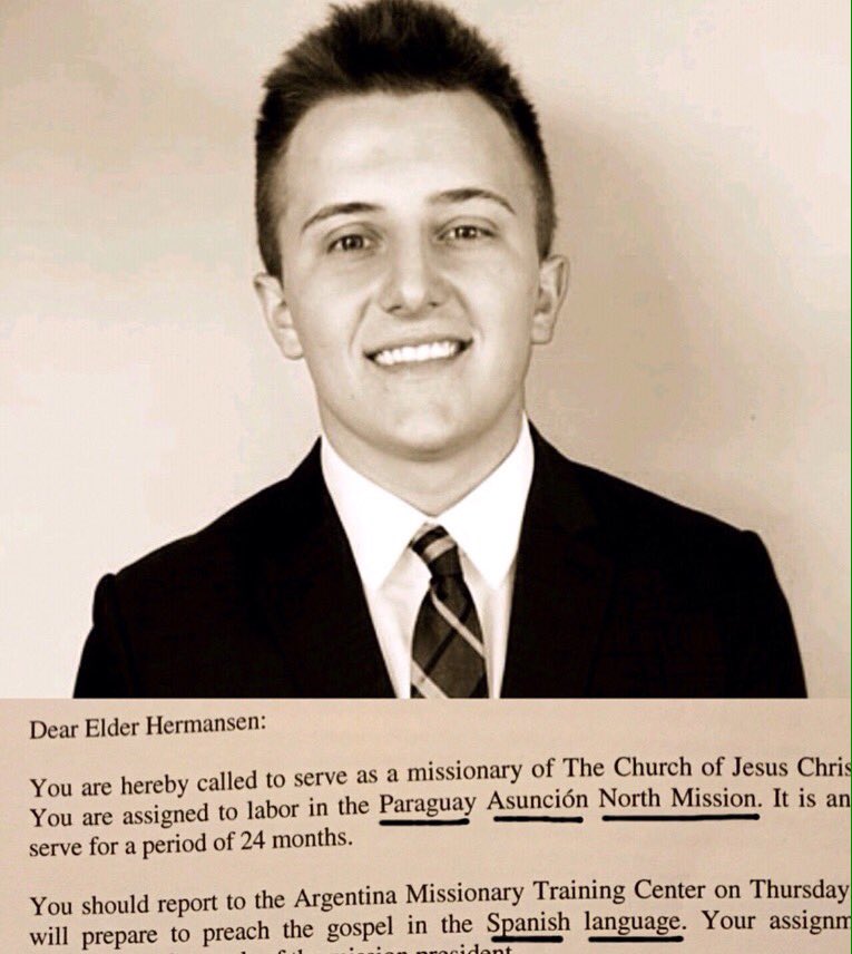 DrakeHermansen's tweet photo. Called to Serve! I'm going to Paraguay!! 🇵🇾⛪️🎫🇵🇾👞🌯🇵🇾 Farewell next week! 
July 24, @ 1pm
Hurricane West Stake Cntr. https://t.co/0327RgDL4D