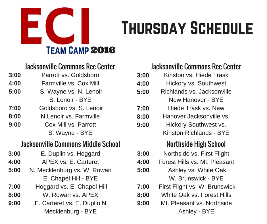 PlayJOSC's tweet photo. The time is finally here! Check with us daily to see the schedule, times, and courts for the ECI Team Camp! https://t.co/FC2DaI09ve
