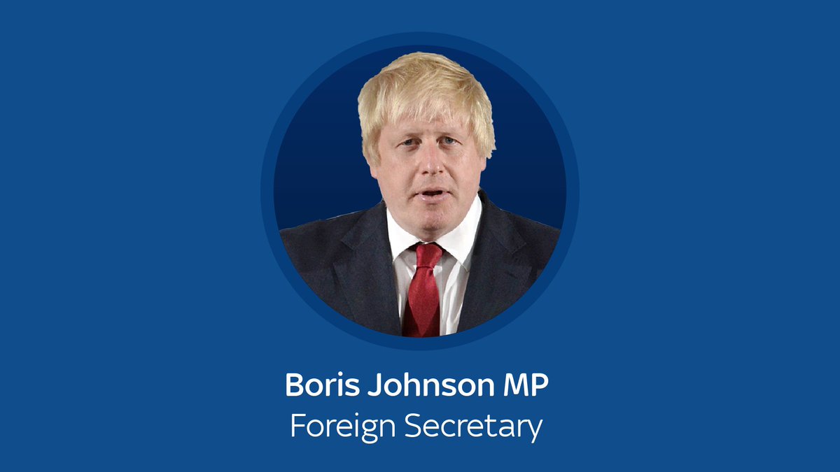 SkyNews's tweet image. New Prime Minister @theresa_may has made @BorisJohnson Foreign Secretary