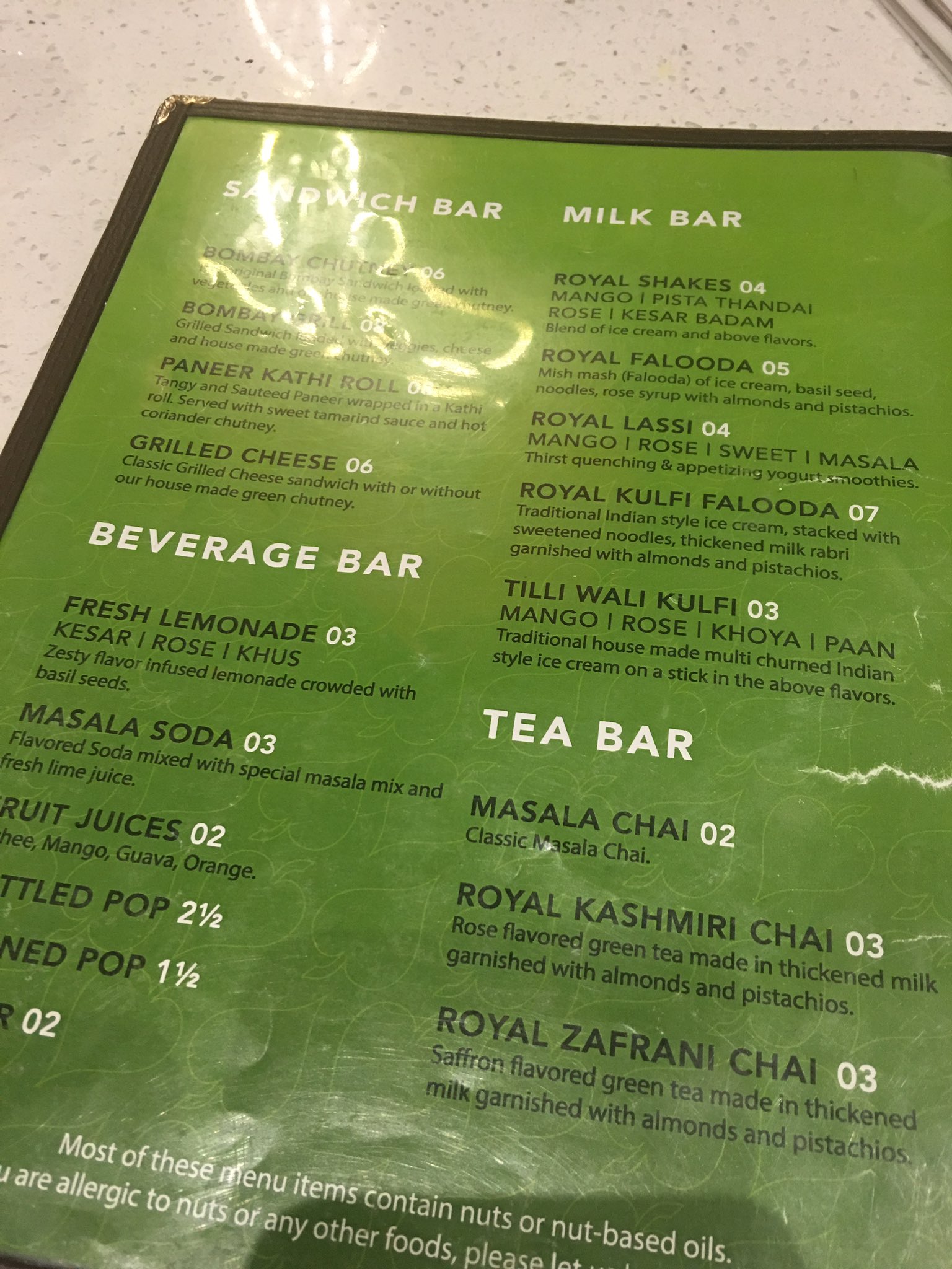 Royal on sale paan menu