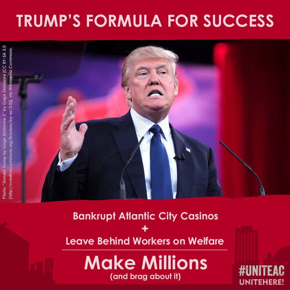 CedricStripling's tweet photo. Don't let @realDonaldTrump do to America what he did at #Trump Taj Mahal https://t.co/Ayn7g5hQUs https://t.co/6WlPJ8J1x6 @AFLCIO #uniteAC