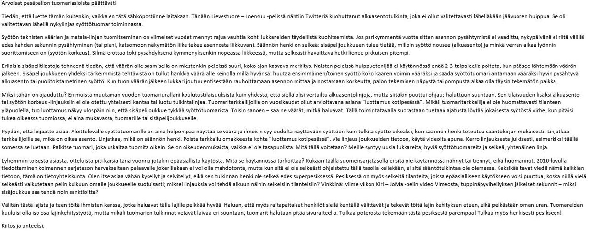 Kun en osaa lyhyesti mitään sanoa, niin siinä on pitkästi. #pesis