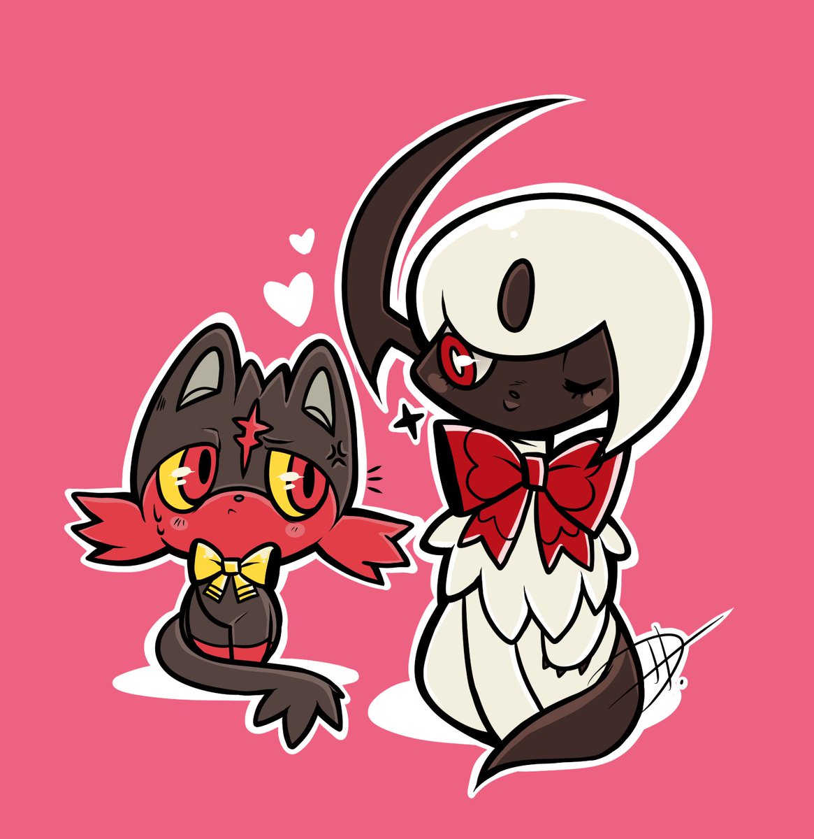 Melonparfait Vtuber Looking Forward To Pokemongo In The Mean Time I Ll Enjoy Drawing Edgy Pokemon With Cute Ribbons Litten Absol