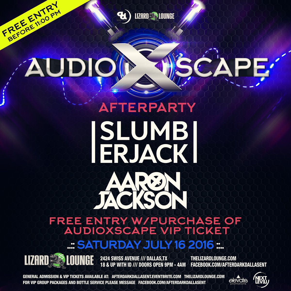 AfterDarkDallas's tweet photo. Your official #AudioXscape after party headliners

@SlumberjackAUS x Aaron Jackson 

https://t.co/c6AvZSjc9z https://t.co/XPzPoRILrK