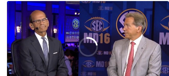 TheWillKiser's tweet photo. Paul Finebaum, don't you know you're not allowed to question Nick Saban? How dare you? https://t.co/21dP9YGtPw