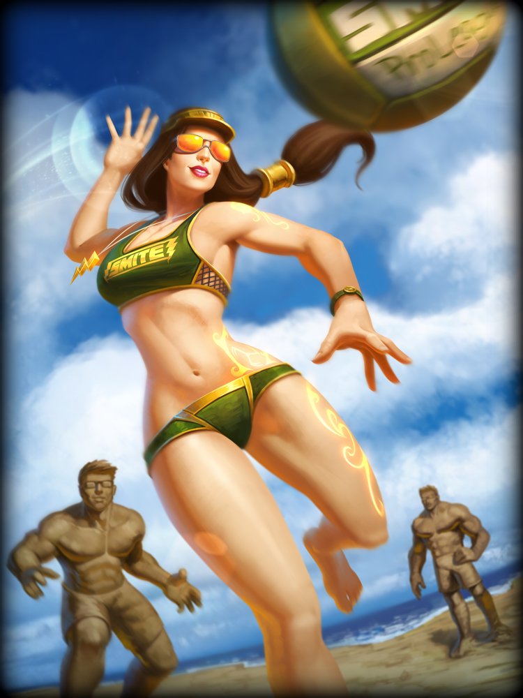 SMITEGame's tweet photo. Nu Wa serves up some Volley Ball skills in her skins, Ace &amp; Challenger. #ValkyrieReloaded https://t.co/qA2UpfWqe4 https://t.co/U8KlC31Ipk
