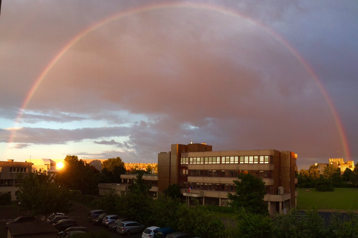 A beautiful full rainbow covering the venue of #ECSM16 !